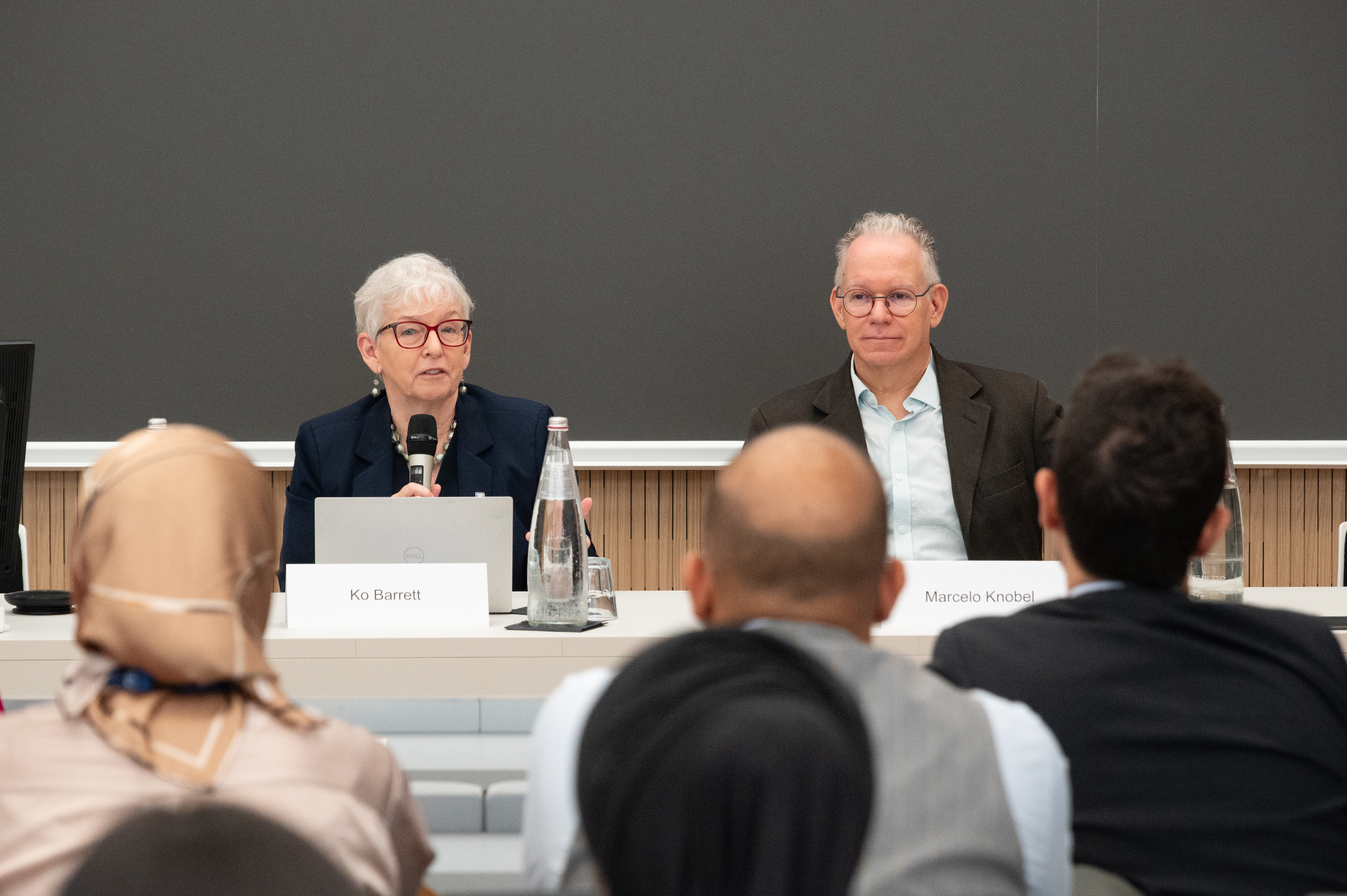 From left: Ko Barrett (WMO) and Marcelo Knobel (TWAS)
