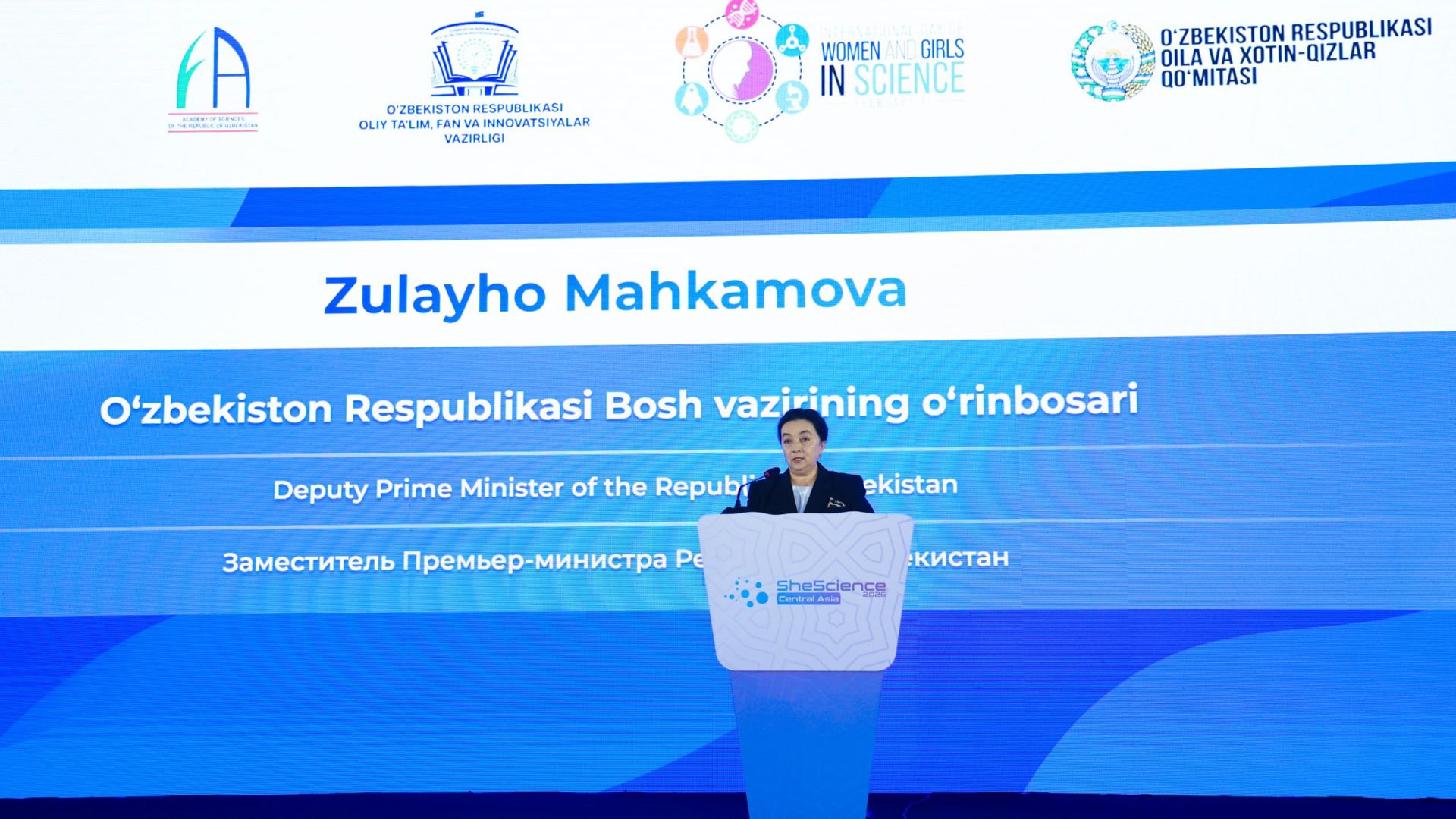 Zulayho Mahkamova, Deputy Prime Minister of Uzbekistan.