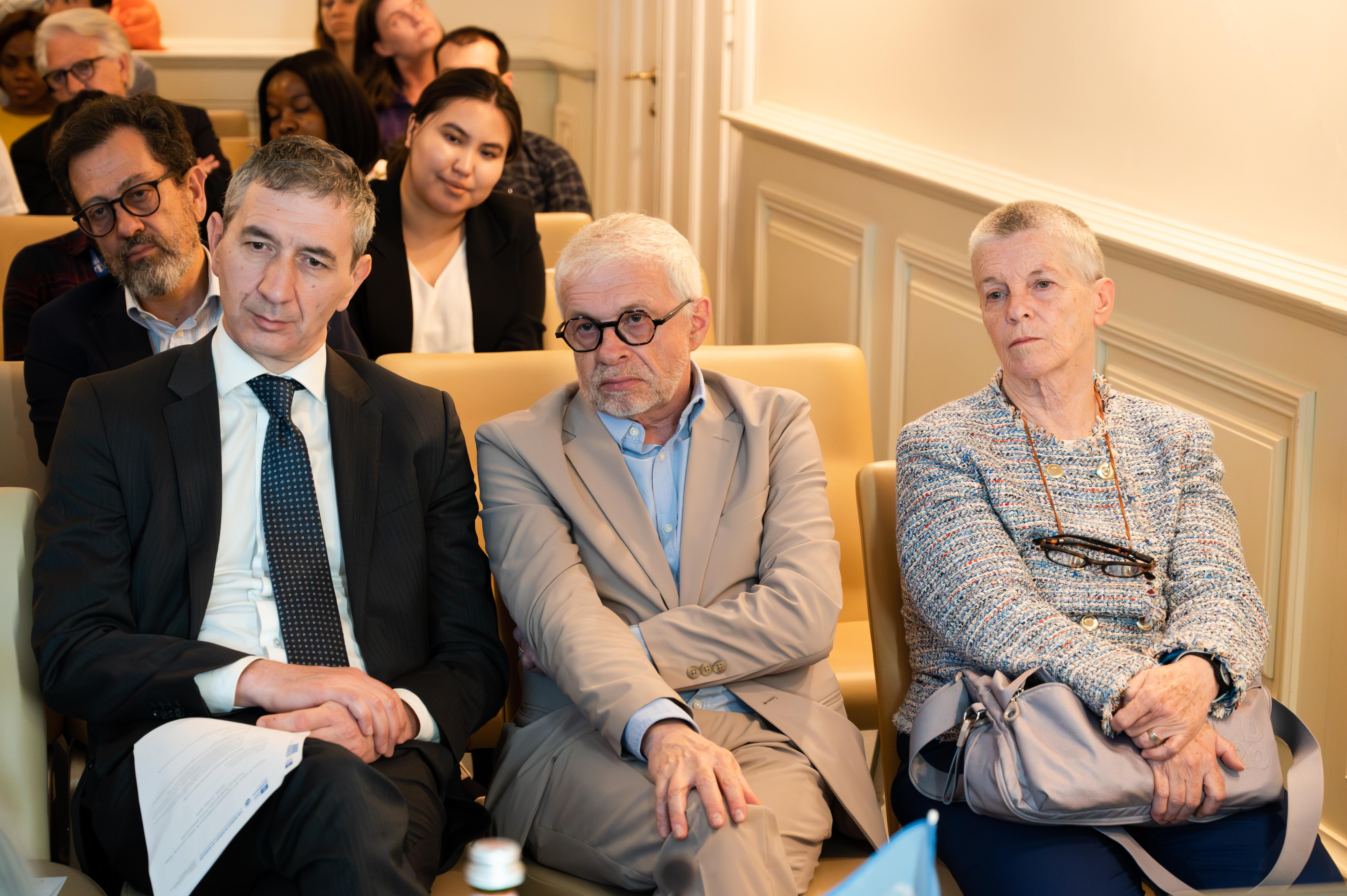 From left to right: Sissa Director Andrea Romanino, Director of Ernesto Illy Foundation Furio Suggi Liverani, and Chair of Ernesto Illy Foundation Anna Illy (photo: G. Ortolani/TWAS)