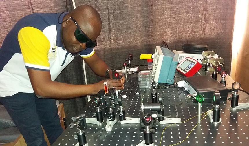 TWAS-Sida Research Grant awardee Komlan Segbeya Gadedjisso-Tossou of Togo in his laboratory in 2020. [Photo provided]