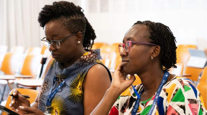 Faith Kandie (right) and Edith Anne Alusa.
